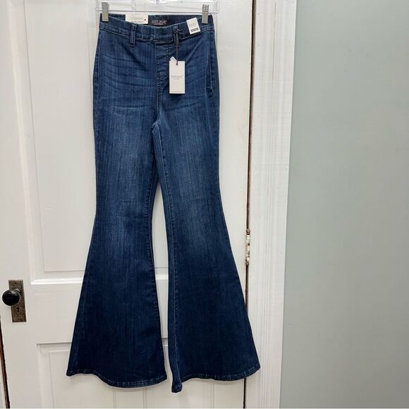 NWT Judy Blue high waist pull on super flare bell bottom jeans women's 0 tall - Picture 1 of 7